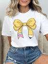 Charming Bow Print Casual T-Shirt for Women – Perfect Summer Essential