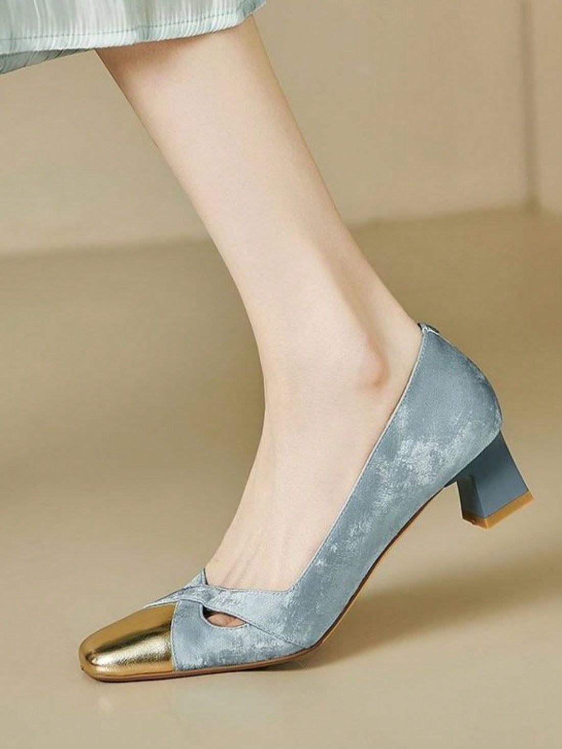 Step into style with these Summer Elegant French-Style Chunky Heel Pumps for Women. Crafted from soft leather, these retro color block pumps are perfect for any occasion. Elevate your look with the chunky heel and add a touch of playfulness to your wardrobe.