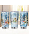 Festive Snowman Double-Wall Insulated Tumbler - 20 Oz Reusable Coffee Cup for Holiday Cheer