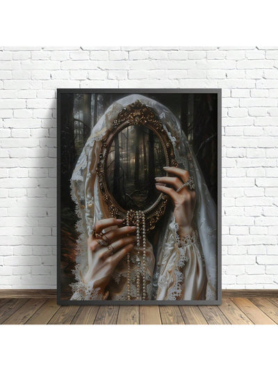 Victorian Mirrored Reverie Canvas Art - Unframed Modern Wall Decor for Home & Office