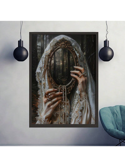 Victorian Mirrored Reverie Canvas Art - Unframed Modern Wall Decor for Home & Office