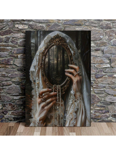 Victorian Mirrored Reverie Canvas Art - Unframed Modern Wall Decor for Home & Office