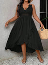 Effortless Vacation Vibes: Plus Size Ruffled Hem Spaghetti Strap Dress