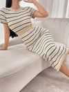 Chic Spring/Summer Color Block Striped Sweater Dress for Effortless Style