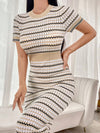 Chic Spring/Summer Color Block Striped Sweater Dress for Effortless Style