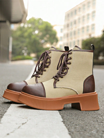 Retro Style Lace-Up Ankle Boots - Embrace the Autumn/Winter Season in Style!