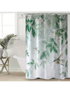 Vibrant Green Leaf & Hummingbird 4-Piece 3D Waterproof Shower Curtain Set