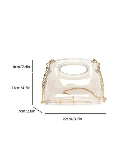 Chic Mini Acrylic Box Bag - Trendy Transparent Armpit Shoulder Bag for Women