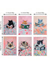 Purrfect Pages: Set of 6 Cat-Themed Reading Prints for Book Lovers