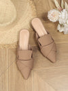 Summer Chic: Women's Soft Pointed Toe Slip-On Mules with Thick Heel