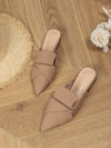 Summer Chic: Women's Soft Pointed Toe Slip-On Mules with Thick Heel