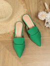 Summer Chic: Women's Soft Pointed Toe Slip-On Mules with Thick Heel