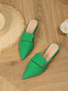 Summer Chic: Women's Soft Pointed Toe Slip-On Mules with Thick Heel