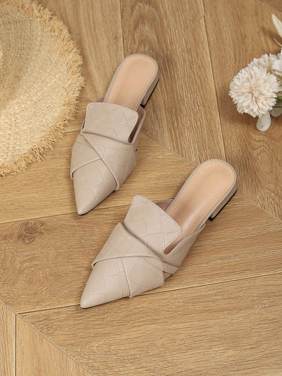 Summer Chic: Women's Soft Pointed Toe Slip-On Mules with Thick Heel