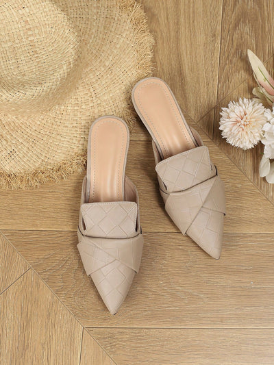 Summer Chic: Women's Soft Pointed Toe Slip-On Mules with Thick Heel