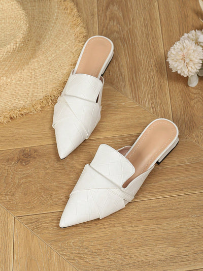 Summer Chic: Women's Soft Pointed Toe Slip-On Mules with Thick Heel