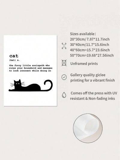 Whimsical Cat Canvas Poster - Fun Wall Art for Home & Office Decor