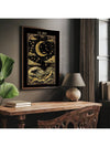 Celestial Harmony: 3-Piece Mystic Sun, Moon & Star Wall Art Set