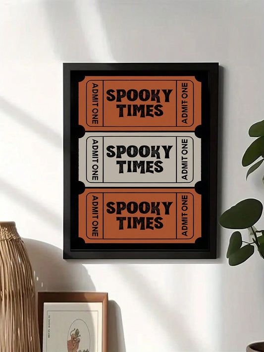 Spooky Times Retro Art Canvas Poster: Winter Decor for Bedroom and Living Room