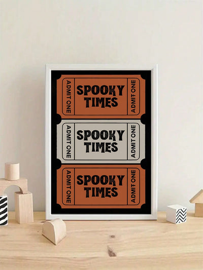 Spooky Times Retro Art Canvas Poster: Winter Decor for Bedroom and Living Room