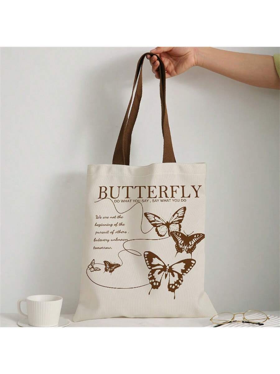 Carry your essentials in style with this charming butterfly print shoulder bag. Featuring a double-sided design, this spacious tote transitions seamlessly from beach days to everyday errands. The durable construction and comfortable shoulder straps make it perfect for travel, shopping, or casual outings. Eco-friendly and reusable, it's a practical choice for the environmentally conscious shopper who refuses to compromise on style.