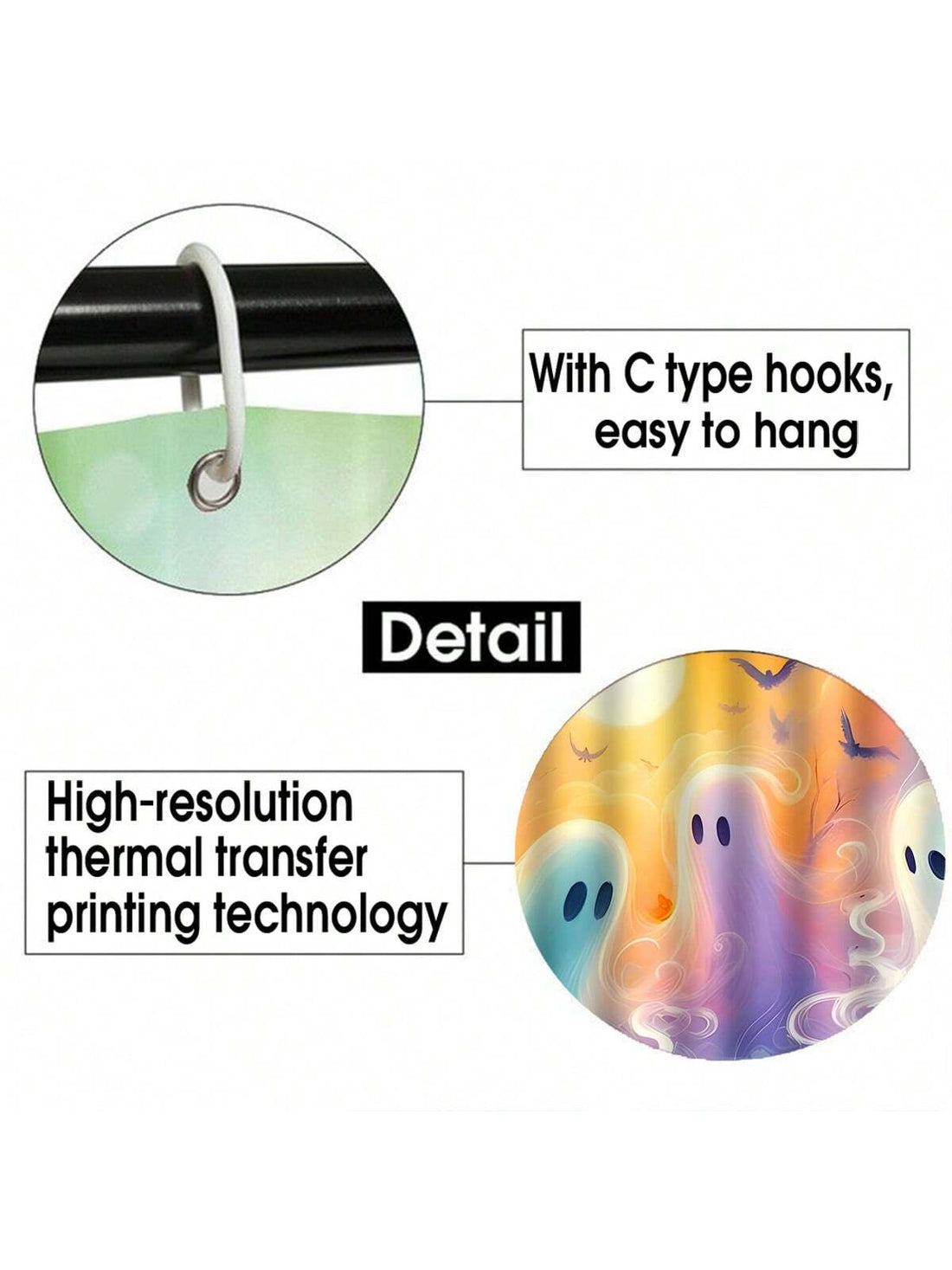 Transform your bathroom into a festive Fall wonderland with our Halloween Ghost Shower Curtain Set. Featuring a spooky ghost design and a festive pumpkin coffee cup and cookies, this set will add a touch of Halloween charm to your bathroom. Embrace the season with this unique and stylish bathroom decor.