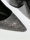 Women's Opulent Rhinestone Pointed Toe High Heel Pumps - Glamorous Footwear for Every Occasion