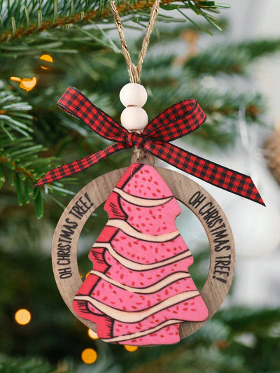 Rustic Wooden 'Oh Christmas Tree' Hollow Ornament - Perfect for Holiday Decor