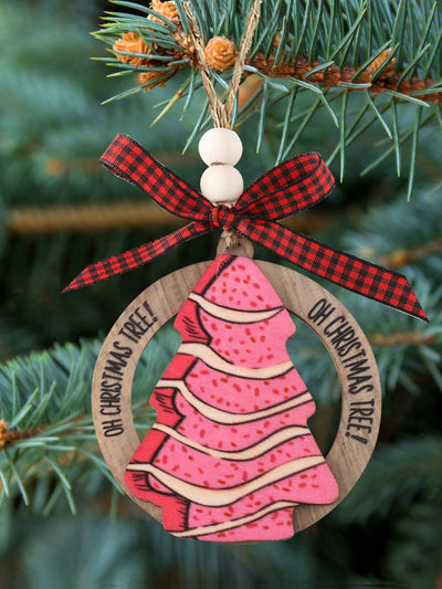 Rustic Wooden 'Oh Christmas Tree' Hollow Ornament - Perfect for Holiday Decor