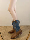 Chic Embroidered White Western Boots for Women - Perfect for Autumn & Winter Style