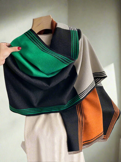 Fashionable Faux Cashmere Patchwork Shawl: Stay Warm and Stylish This Winter