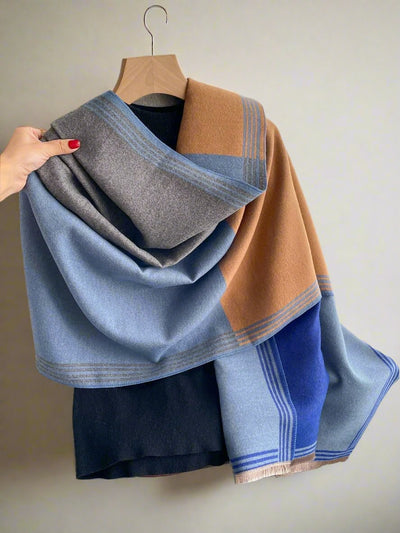 Fashionable Faux Cashmere Patchwork Shawl: Stay Warm and Stylish This Winter