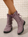 Cozy Chic: Women's Oversized Multicolor Fleece Ankle Boots with Low Heel