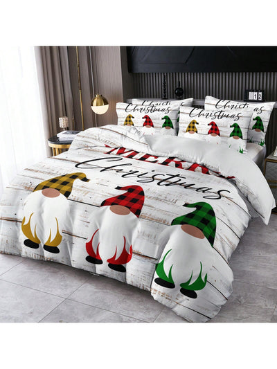 Cute Cartoon Spaceship Duvet Set: Nordic Style Christmas Design for Home and Dorm