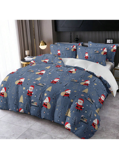 Cute Cartoon Spaceship Duvet Set: Nordic Style Christmas Design for Home and Dorm