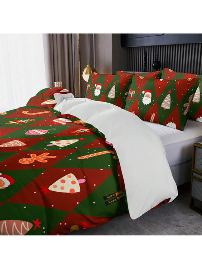 Cute Cartoon Spaceship Duvet Set: Nordic Style Christmas Design for Home and Dorm