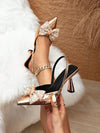 Chic Orange Rhinestone Butterfly High Heel Pumps for Elegant Spring/Summer Style