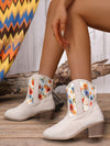 Color Blocked Chunky Heel Short Boots for a Stylish Halloween Party Look