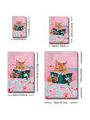 Whimsical Wisdom: 3-Piece Cute Cat Reading Art Poster Set for Trendy Home Decor