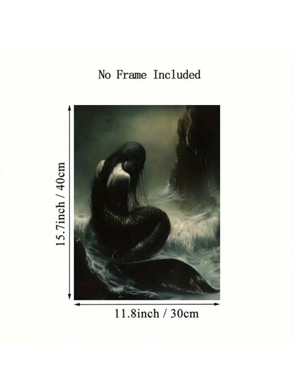 Dive into mystery with this captivating vintage mermaid seascape canvas art print. Featuring an enchanting dark fantasy aesthetic, this piece brings oceanic allure and whimsical charm to any room. Perfect for adding a touch of magical intrigue to your bedroom, living room, office, or creative space, this wall art celebrates the mystique of the deep sea. The moody color palette and detailed illustration create an atmospheric focal point that sparks imagination and conversation. Whether you're a mermaid enthu