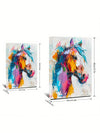 Vibrant Abstract Horse Portrait Canvas Art - Energize Your Space with Colorful Brushstrokes (No Frame)