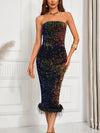 Sparkle & Shine: Glamorous Colorful Sequin Strapless Dress