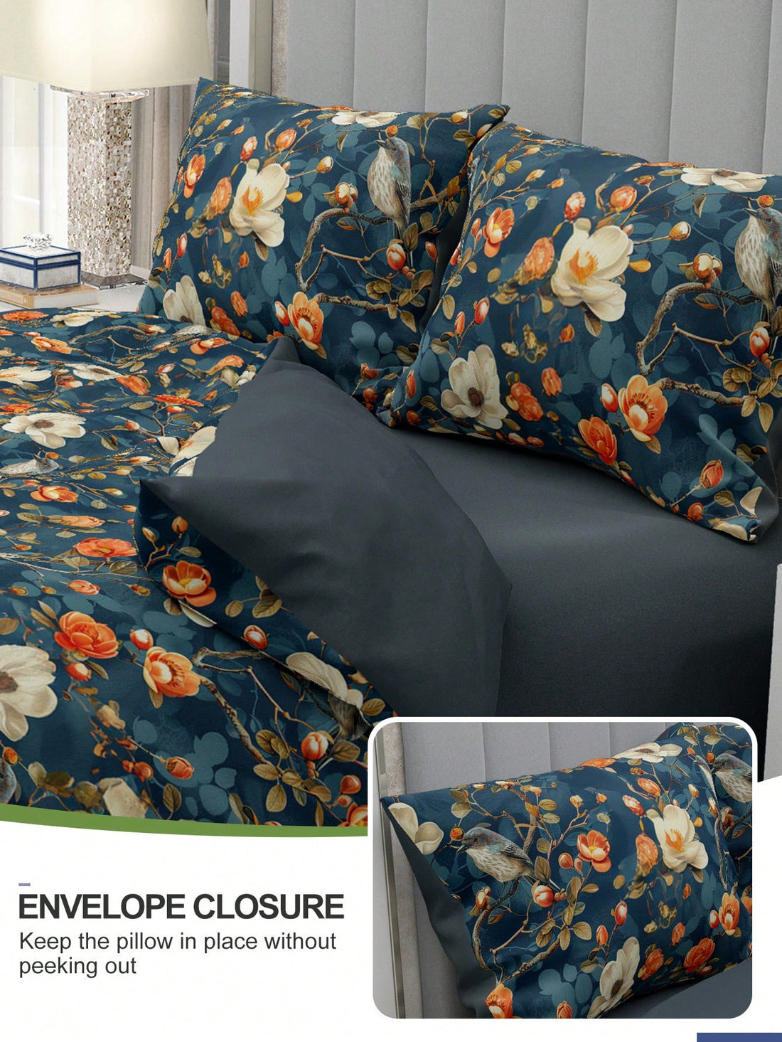 Enhance your bedroom with our Floral Dreams Printed Duvet Cover Set. Made with soft, skin-friendly materials, this machine washable set is perfect for twin, queen, and king size beds. Transform your space into a peaceful and comfortable retreat with our high-quality duvet cover.