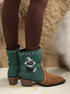 Vintage Western Style Embroidered Mid-Calf Boots for Women - Autumn/Winter Collection