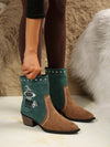 Vintage Western Style Embroidered Mid-Calf Boots for Women - Autumn/Winter Collection