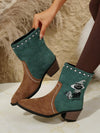 Vintage Western Style Embroidered Mid-Calf Boots for Women - Autumn/Winter Collection