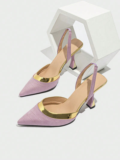 Chic Color Block Pointed Toe High Heel Pumps: Perfect for Parties and Special Events