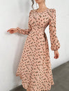 Chic Floral Lantern Sleeve Dress for Effortless Elegance