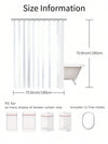 Elegant Botanical Leaf Print Shower Curtain - Mildew Resistant & Waterproof with Hooks