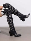 Stylish Western Embroidered Cowboy Boots with Pointed Toe and Chunky Heels for Women